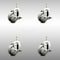 Service Caster 3.5 Inch 316SS Thermoplastic Rubber 3/8 Inch Threaded Stem Caster Set Brake SCC SCC-SS316TS20S3514-TPRB-TLB-381615-4 - alternate 1